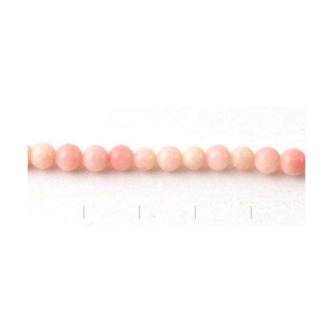 Coral bead, round, pink 5mm, 10pcs