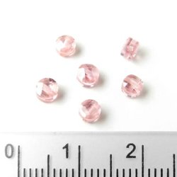Zirkonia, rosa, 4 x 2,5 mm, 6 Stk.