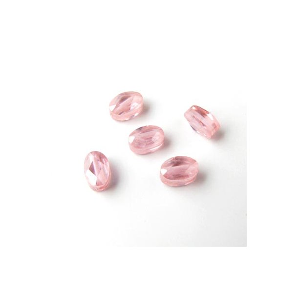 Zirkonia, oval, rosa, 6 x 4 mm, 4 Stk.