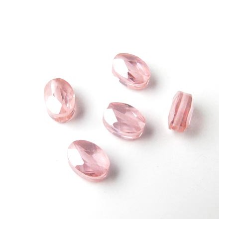 Zirkonia, oval, rosa, 7 x 5 mm, 4 Stk.