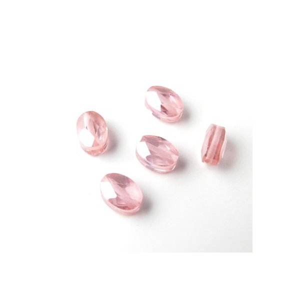 Zirkonia, oval, rosa, 7 x 5 mm, 4 Stk.
