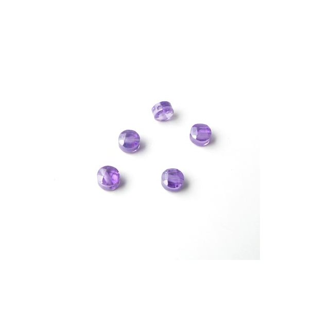 Zirconia, circular, purple, 4 x 2.5mm. 10 stk