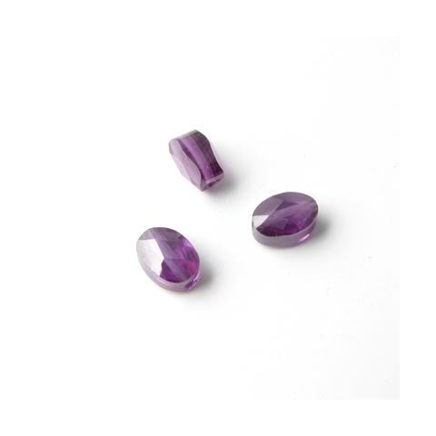 Zirkonia, oval, violett, 7 x 5 mm