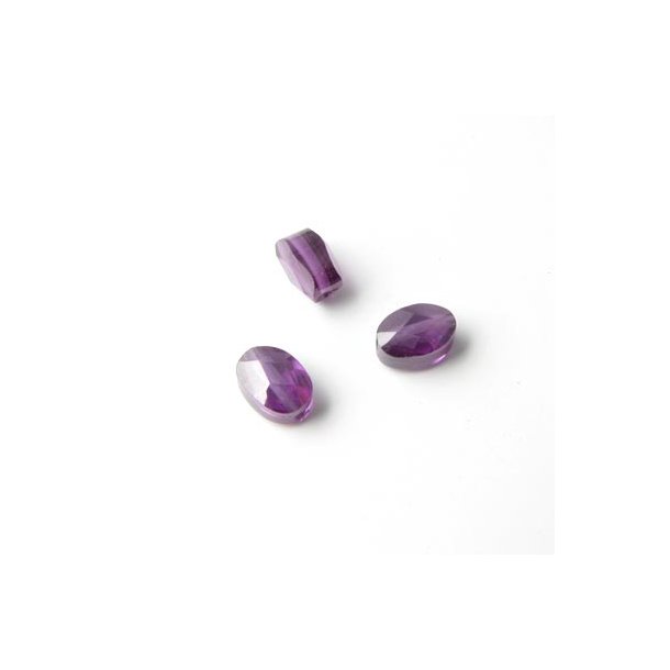 Zirkonia, oval, violett, 7 x 5 mm