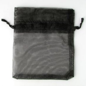 Jewellery bags, black organza, 12x10cm, 20pcs
