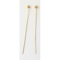 Nietstifte mit 4 Kugeln, extra starker Draht, vergoldetes Silber, 52x0,7 mm, 4 Stk