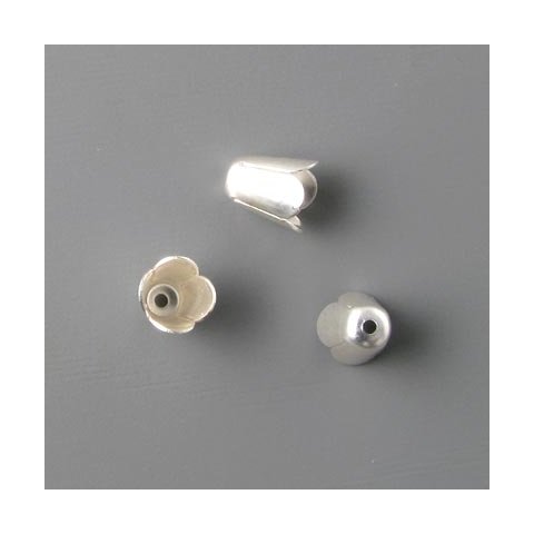 Tulipan perleskl, forslvet messing, lidt mat, 7x6 mm, 6 Stk.