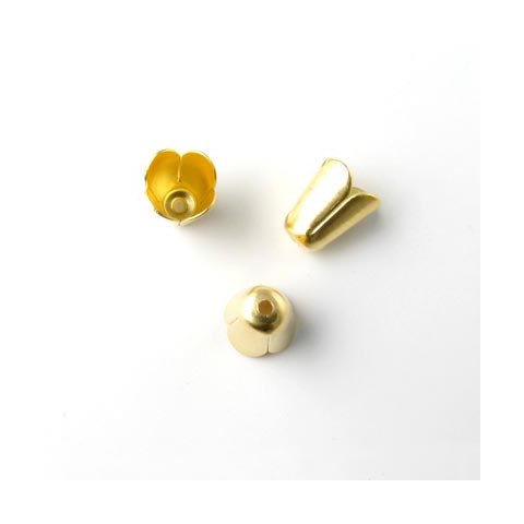Tulipan perleskl, forgyldt messing, lidt mat, 7x6 mm, 6 stk