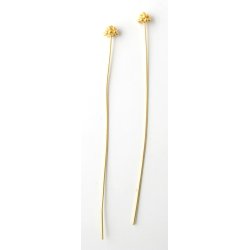 Nietstifte mit groem Beerenkopf, vergoldetes Silber, 45x0,5 mm, 4 Stk