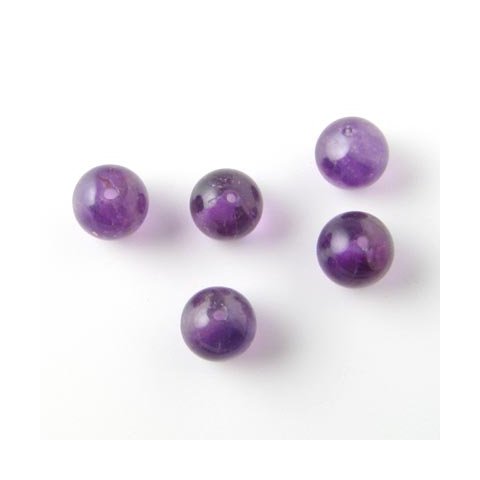 Amethyst, round bead, lilla, 6mm, 10pcs.