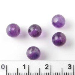Amethyst, entire strand of beads, round bead, clear purple, 6mm, A-grade, ca. 64pcs