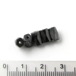 Magnetperlen, ganzer Strang, facettiert, schwarz-metallic, 8x5 mm, ca. 50 Stk.