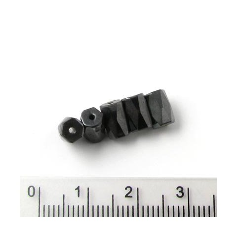 Magnetperle facet, sort-metallic, 8x5 mm, 10 stk.
