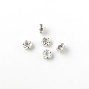 Crystal connector bead, transparent, 4x2mm, 6pcs.