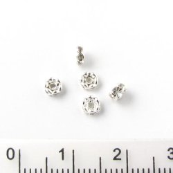 Kristall-Zwischenperle, klar, 4x2 mm