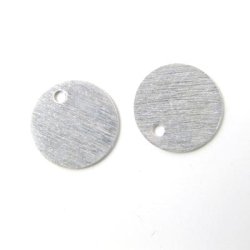 Silbermnzen, mit Loch an den Kanten, rustikal, 12 mm, 2 Stk.