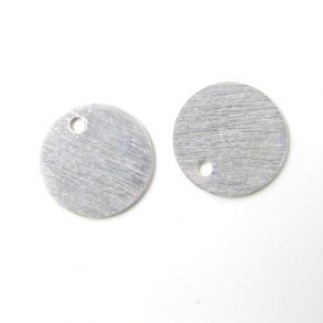 Silbermnzen, mit Loch an den Kanten, rustikal, 10 mm, 2 Stk.