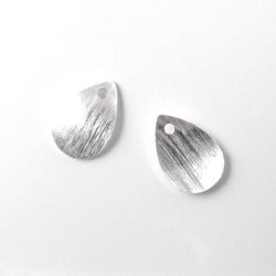 gebogene Tropfen, geb&uuml;rstet, Sterlingsilber, 11x7 mm, 2 Stk