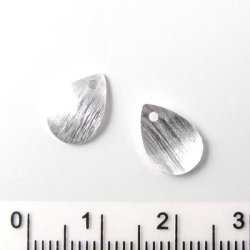 gebogene Tropfen, geb&uuml;rstet, Sterlingsilber, 11x7 mm, 2 Stk