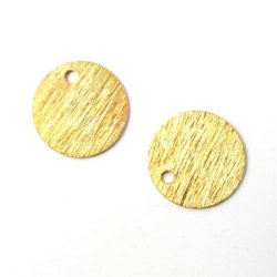 Vergoldetes Silber, rustikal, Mnzen, mit Loch an der Kante, 10 mm, 2 Stk.