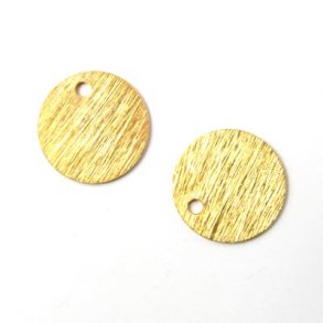 Vergoldetes Silber, rustikal, Mnzen, mit Loch an der Kante, 12 mm, 2 Stk.