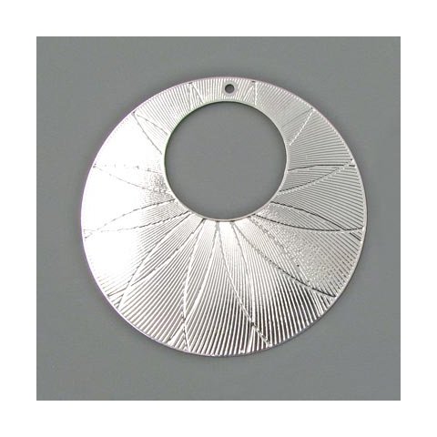 Silhuet-vedh&aelig;ng, riflet disk m. hul, 46 mm, 6 stk.