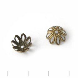 20 Stk.. Bronze-Look Perlenschale, Blume, 11 mm