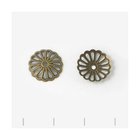 perleskål, flad, bronze look, diameter 12 mm, 20 Stk