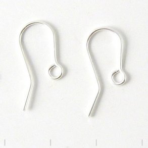 Ohrhaken, mit Öse, Sterlingsilber, 21x10 mm, 4 Stk.