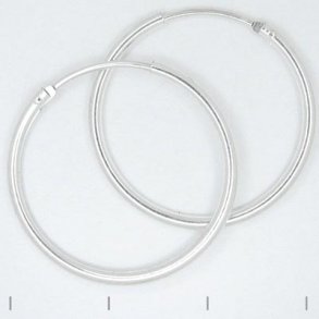 Hinged hoop earring, sterling silver, 25x1.5mm, 2pcs.