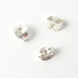 Earnuts for earstuds, silver-plated brass, 20pcs