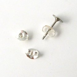 Earnuts for earstuds, silver-plated brass, 20pcs