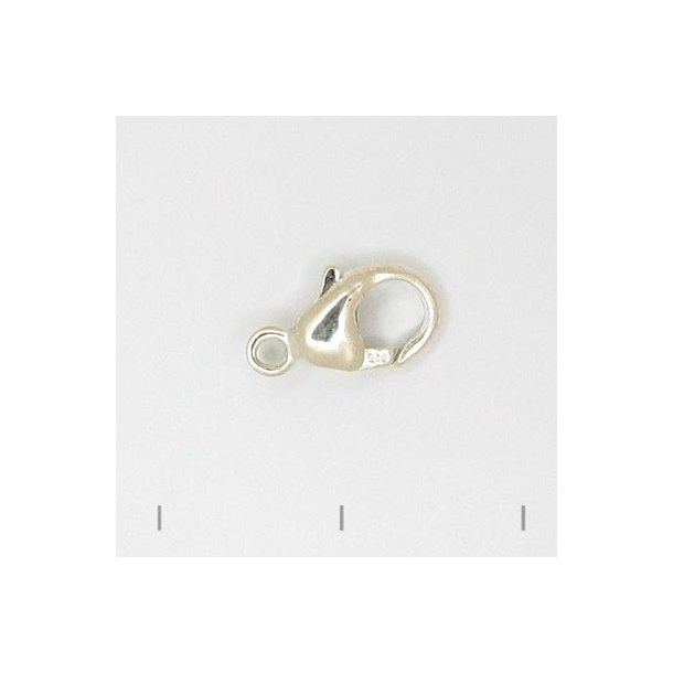 Lobster claw clasp, silver, length 11mm, 1pc