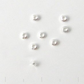 Crimp beads, silver-plated brass, 2x1mm., 100pcs.