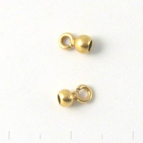 Crimp end, open eye, gilded sterling silver, 3mm, 2pcs.