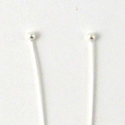 Sterling Silver Flat Head Pins, Silver, 30x0.5mm, Head: 1.5mm