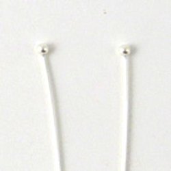 Kurze Nietstifte, Gro&szlig;kauf, 1,2 mm Kugel, d&uuml;nner Draht, Silber, 30x0,4 mm, 100 Stk