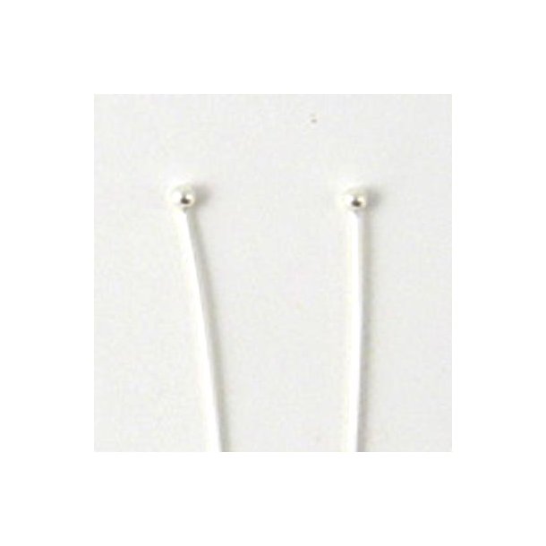 Headpin with 1,5mm ball, silver, 45x0,5mm, 10pcs.