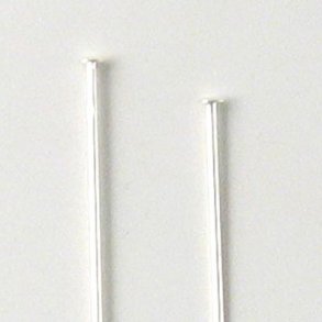 Headpin with plate, silver-plated, 50x0,6mm, 20pcs.