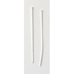 Nietstifte mit 2,5 mm Pl&auml;ttchen, versilbertes Messing, 45x0,80 mm, 50 Stk