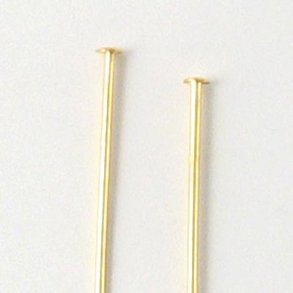 Nietstifte mit 1,5 mm Plttchen, vergoldetes Silber, 45x0,5x1,5 mm, 10 Stk.