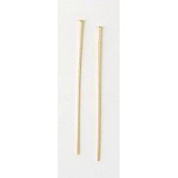 Headpin with 1.5mm plate, gold-plated silver, 45x0.5x1.5mm, 10pcs.