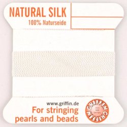 Seidenfaden, wei, Faden fr Perlenketten, 0,6 mm