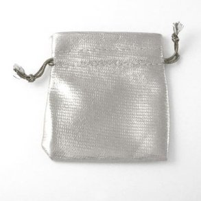 Jewellery bags, small, silver, 5x7cm, 10pcs