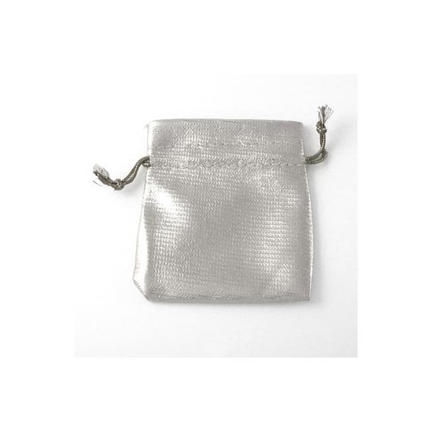 Jewellery bags, small, silver, 5x7cm, 10pcs