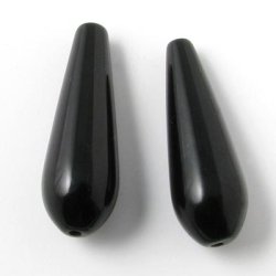Onyx Tropfen, ganzer Strang, schwarz, lang, 30x10x5 mm, 13 Stk.