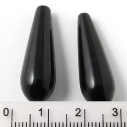 Onyx Tropfen, ganzer Strang, schwarz, lang, 30x10x5 mm, 13 Stk.