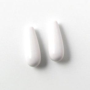 Pressed turquoise, white teardrop, short model, half-drilled, 16x6x3.5mm, 2pcs