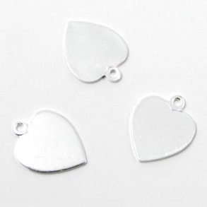 Versilberte Herzen, mit se, 12x9 mm, 4 Stk.