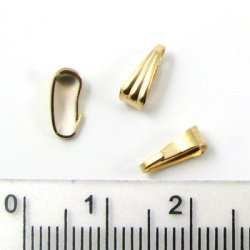 Haken m. Anhnger, vergoldetes Messing, 8x3x4 mm, 6 Stk.